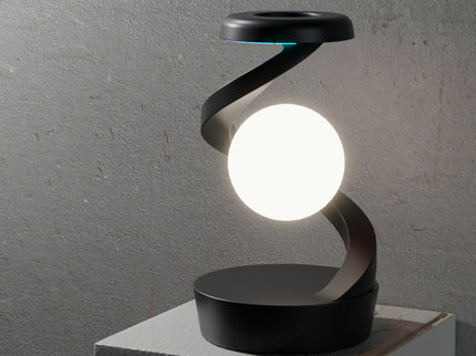 Black Modern Levitating LED Desk Lamp  - Spiral Design Atmosphere Light