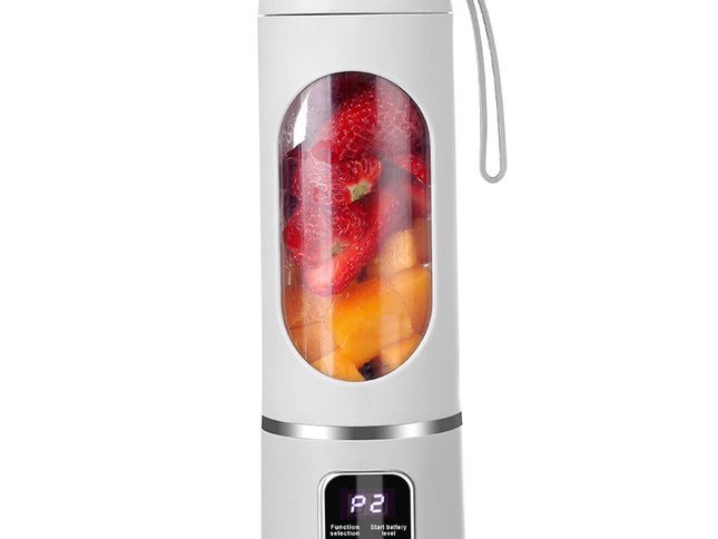Portable Electric Juicer Blender - 450ml USB Rechargeable Smoothie Maker with 12 Blades(white)