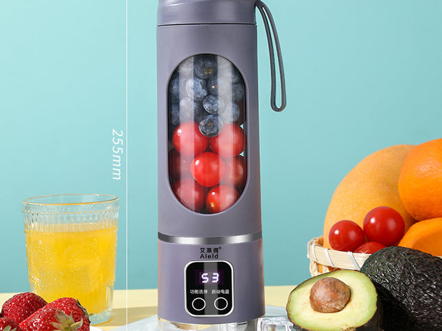 Portable Electric Juicer Blender - 450ml USB Rechargeable Smoothie Maker with 12 Blades(Purple)