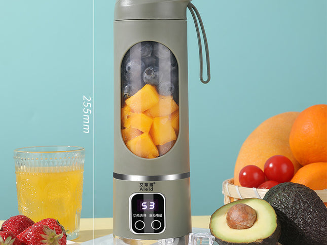 Portable Electric Juicer Blender - 450ml USB Rechargeable Smoothie Maker with 12 Blades(Green)