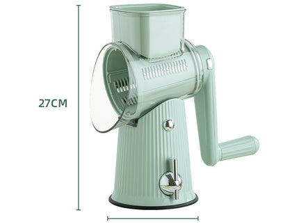Multi-Function Rotary Vegetable Slicer & Grater - 5 Blade Types (10 Pcs Total) with Storage Box-white