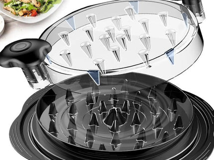 Upgraded Meat Shredder Tool - Rotating Chicken & Pork Puller with Anti-Slip Base & Ergonomic Grips(black)