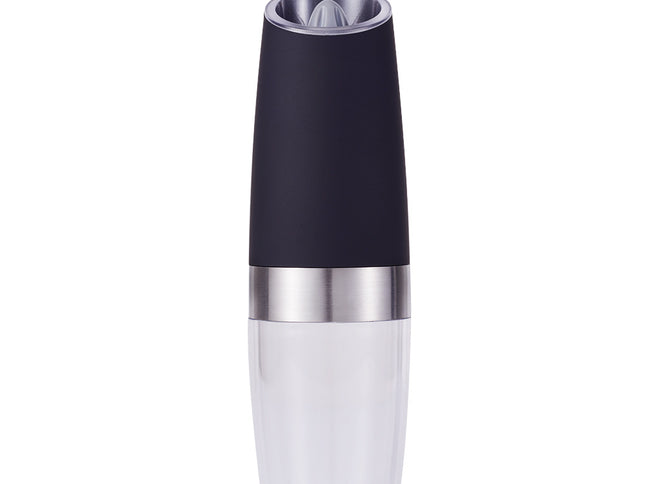 Gravity Electric Salt & Pepper Grinder Set - Adjustable Coarseness, LED Light, Battery Operated(black)