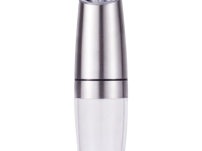 Gravity Electric Salt & Pepper Grinder Set - Adjustable Coarseness, LED Light, Battery Operated(silver)