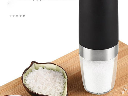 Gravity Electric Salt & Pepper Grinder Set - Adjustable Coarseness, LED Light, Battery Operated(silver)
