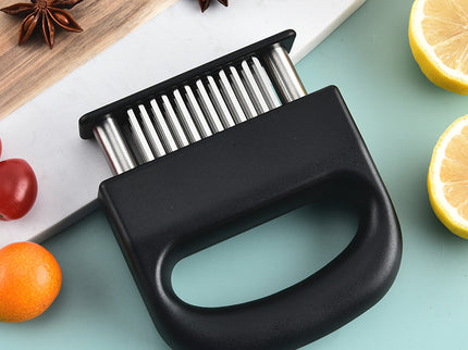 Professional Meat Tenderizer Tool - 48 Stainless Steel Blades with Safety Lock & Ergonomic Handle