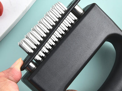 Professional Meat Tenderizer Tool - 48 Stainless Steel Blades with Safety Lock & Ergonomic Handle