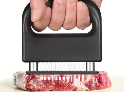 Professional Meat Tenderizer Tool - 48 Stainless Steel Blades with Safety Lock & Ergonomic Handle
