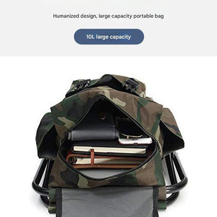 Folding Camo Backpack Stool - Portable Chair for Camping & Fishing
