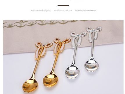 Elegant Swan Base Spoon Holder Set with 6 Coffee/Dessert Spoons(Silver spoon)
