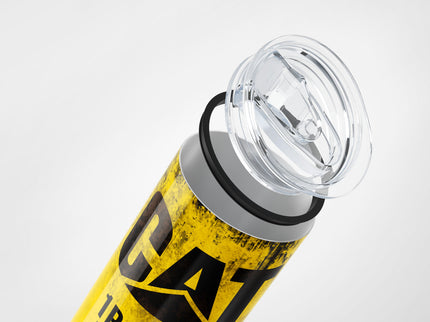 Yellow Skinny Tumbler (591ml) - Fun CAT Oil Filter Replica for Construction Fans