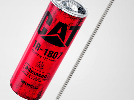 Red Skinny Tumbler (591ml) - Fun CAT Oil Filter Replica for Construction Fans