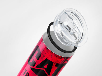 Red Skinny Tumbler (591ml) - Fun CAT Oil Filter Replica for Construction Fans