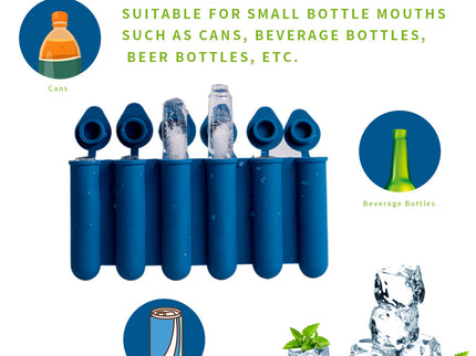 Blue Bottle & Can Friendly Ice Stick Molds - 6-Cup Design, Set of 10