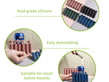 Green Bottle & Can Friendly Ice Stick Molds - 6-Cup Design, Set of 10