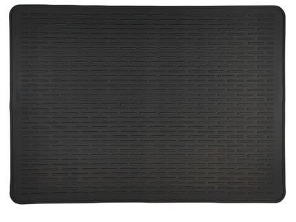 Black Extra Large Silicone Countertop Protector & Dish Drying Mat - Dishwasher Safe (71x50cm)
