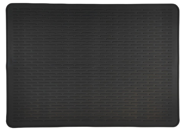 Black Extra Large Silicone Countertop Protector & Dish Drying Mat - Dishwasher Safe (76x53cm)