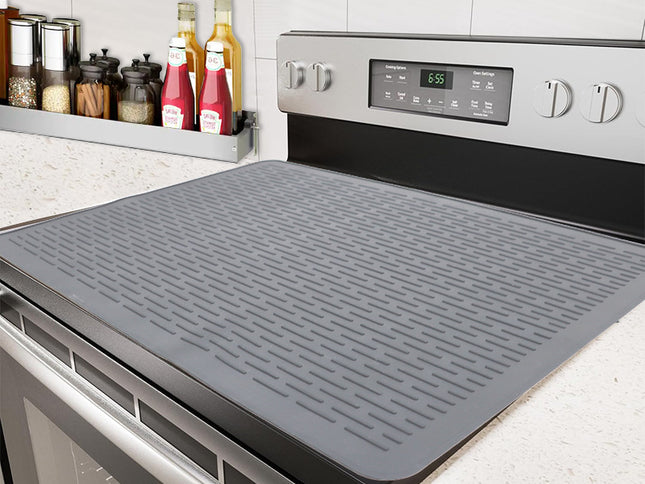 Grey Silicone Countertop Protector and Dish Drying Mat - Dishwasher Safe (71x50cm)
