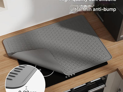 Gray Extra Large Silicone Countertop Protector & Dish Drying Mat - Dishwasher Safe ( 76x53cm)