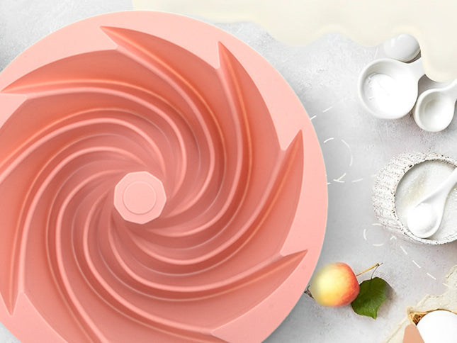 Pink Non-Stick Silicone Cyclone Cake Pan Set (10 Molds) - Perfect for Desserts