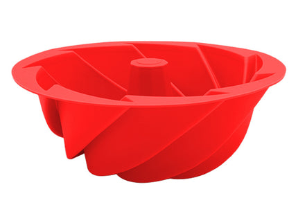 Red Non-Stick Silicone Cyclone Cake Pan Set (10 Molds) - Perfect for Desserts