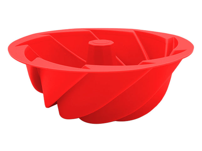 Red Non-Stick Silicone Cyclone Cake Pan Set (10 Molds) - Perfect for Desserts