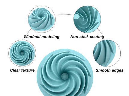 Red Non-Stick Silicone Cyclone Cake Pan Set (10 Molds) - Perfect for Desserts