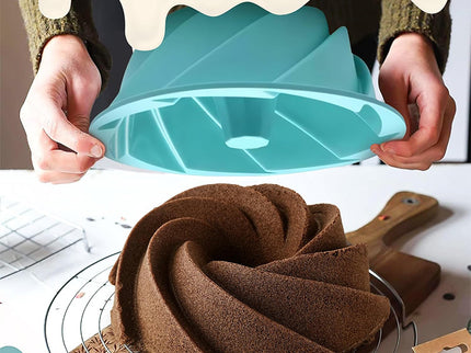 Red Non-Stick Silicone Cyclone Cake Pan Set (10 Molds) - Perfect for Desserts