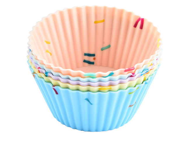 Style 1 Silicone Mini Cake Molds (30 Pack) -  For Cupcakes, Desserts (6.5x6.5x3.2cm)