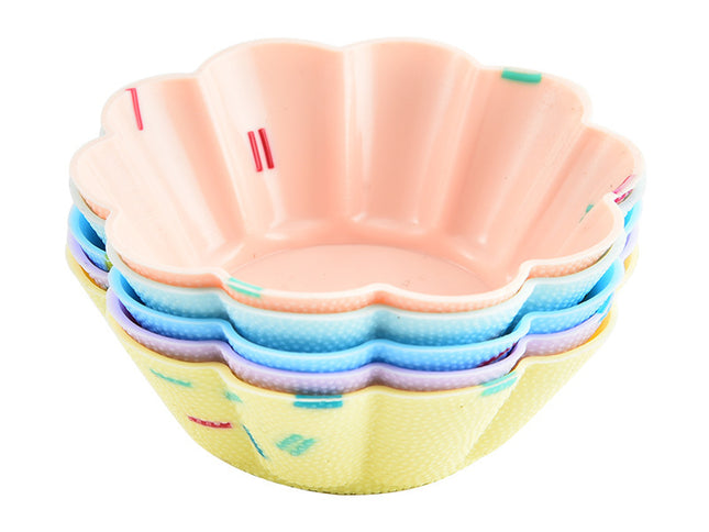Style 3 Silicone Mini Cake Molds (30 Pack) -  For Cupcakes, Desserts (7x7x2.5cm)