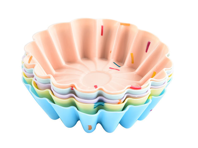 Style 4 Silicone Mini Cake Molds (30 Pack) -  For Cupcakes, Desserts (7.5x7.5x2.5cm)