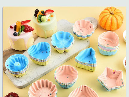 Style 5 Silicone Mini Cake Molds (30 Pack) -  For Cupcakes, Desserts (7x6.8x3cm)
