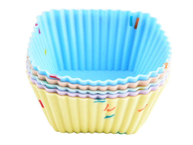 Style 6 Silicone Mini Cake Molds (30 Pack) -  For Cupcakes, Desserts (7x7x3.2cm)