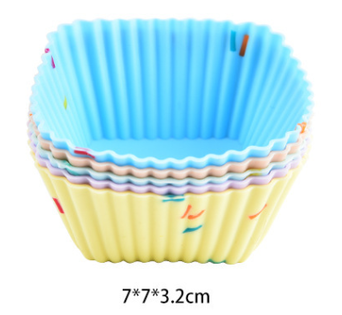 Style 6 Silicone Mini Cake Molds (30 Pack) -  For Cupcakes, Desserts (7x7x3.2cm)
