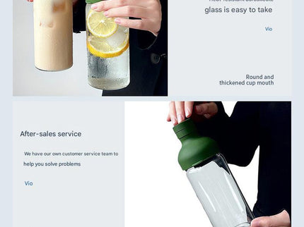 Style Cold Brew Bottle - 450ml Glass, Leak-Resistant Silicone Top White Silicone Lid