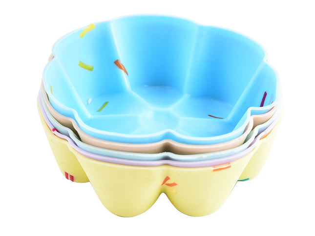 Style 8 Silicone Mini Cake Molds (30 Pack) -  For Cupcakes, Desserts (7x7x2.5cm)