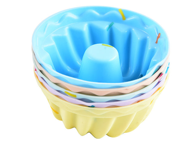 Style 9 Silicone Mini Cake Molds (30 Pack) -  For Cupcakes, Desserts (6.5x6.5x3cm)