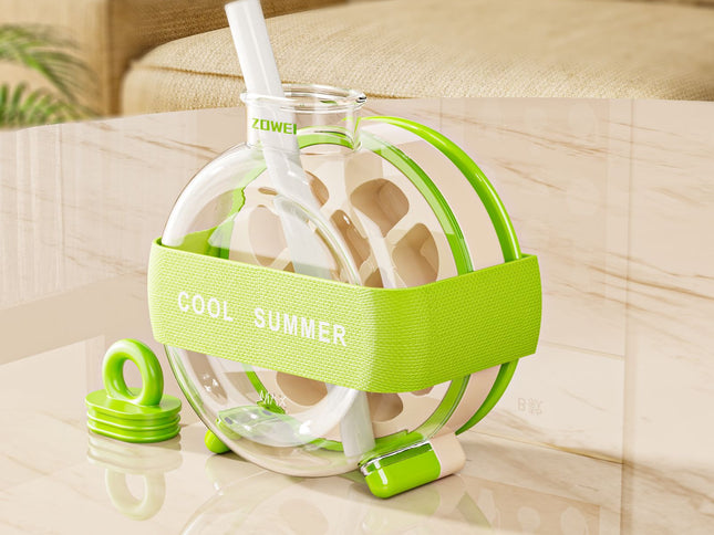 Green Portable Press-Release Ice Cube Maker Bottle - Makes 12 Cubes, Doubles as Bottle