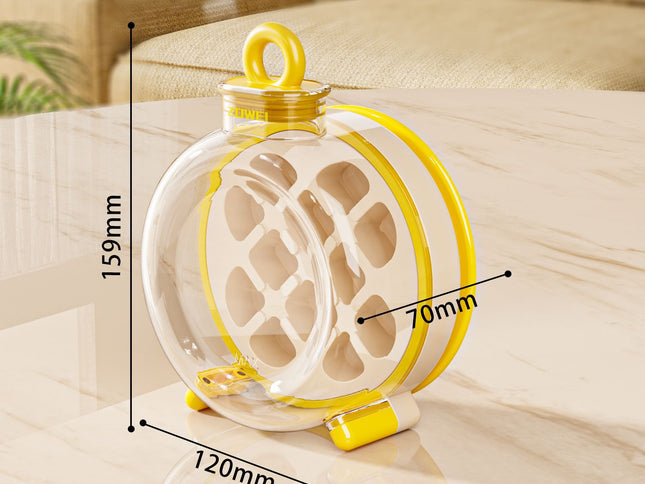 Yellow Portable Press-Release Ice Cube Maker Bottle - Makes 12 Cubes, Doubles as Bottle