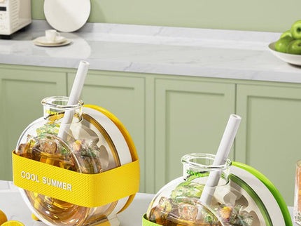 Yellow Portable Press-Release Ice Cube Maker Bottle - Makes 12 Cubes, Doubles as Bottle