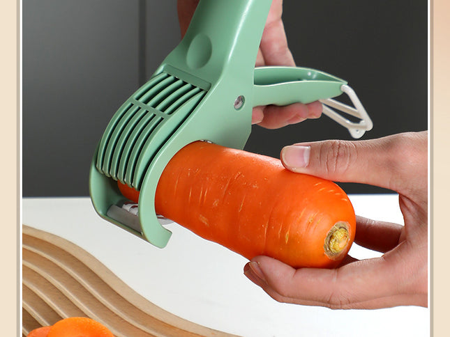 2 pcs Green 5-Blade Fruit & Vegetable Slicer for Crinkle Cuts - Kitchen Gadget