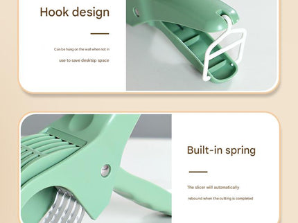 2 pcs Green 5-Blade Fruit & Vegetable Slicer for Crinkle Cuts - Kitchen Gadget