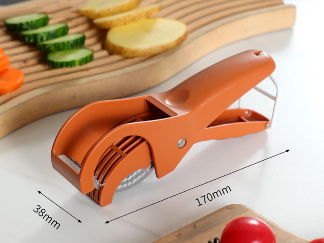 2 pcs Orange 5-Blade Fruit & Vegetable Slicer for Crinkle Cuts - Kitchen Gadget