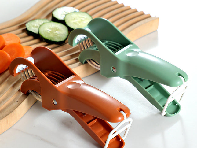 2 pcs (Orange+Green) 5-Blade Fruit & Vegetable Slicer for Crinkle Cuts - Kitchen Gadget