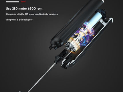 White USB Rechargeable Milk Frother - 3-Speed Handheld Electric Whisk with Stand