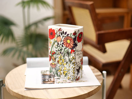 Literary Book Vase - Creative Ceramic Planter & Desk Organizer(Type A - 21x13x7cm)