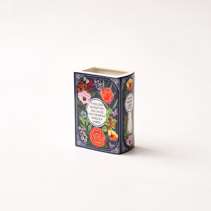 Literary Book Vase - Creative Ceramic Planter & Desk Organizer(Type B - 14x10x6.5cm)