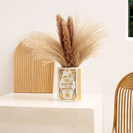 Literary Book Vase - Creative Ceramic Planter & Desk Organizer(Golden Book)