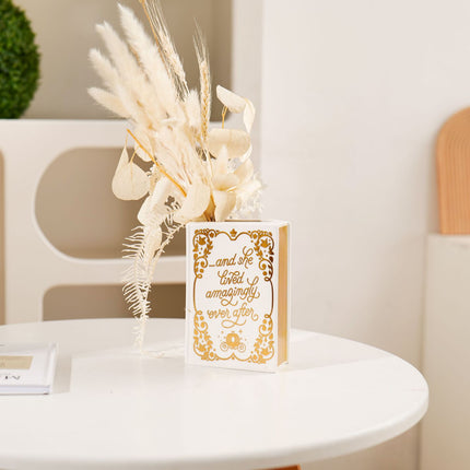 Literary Book Vase - Creative Ceramic Planter & Desk Organizer(Golden Book)