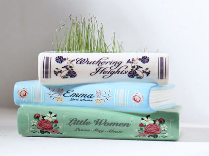 Literary Book Vase - Creative Ceramic Planter & Desk Organizer(Stack of books)